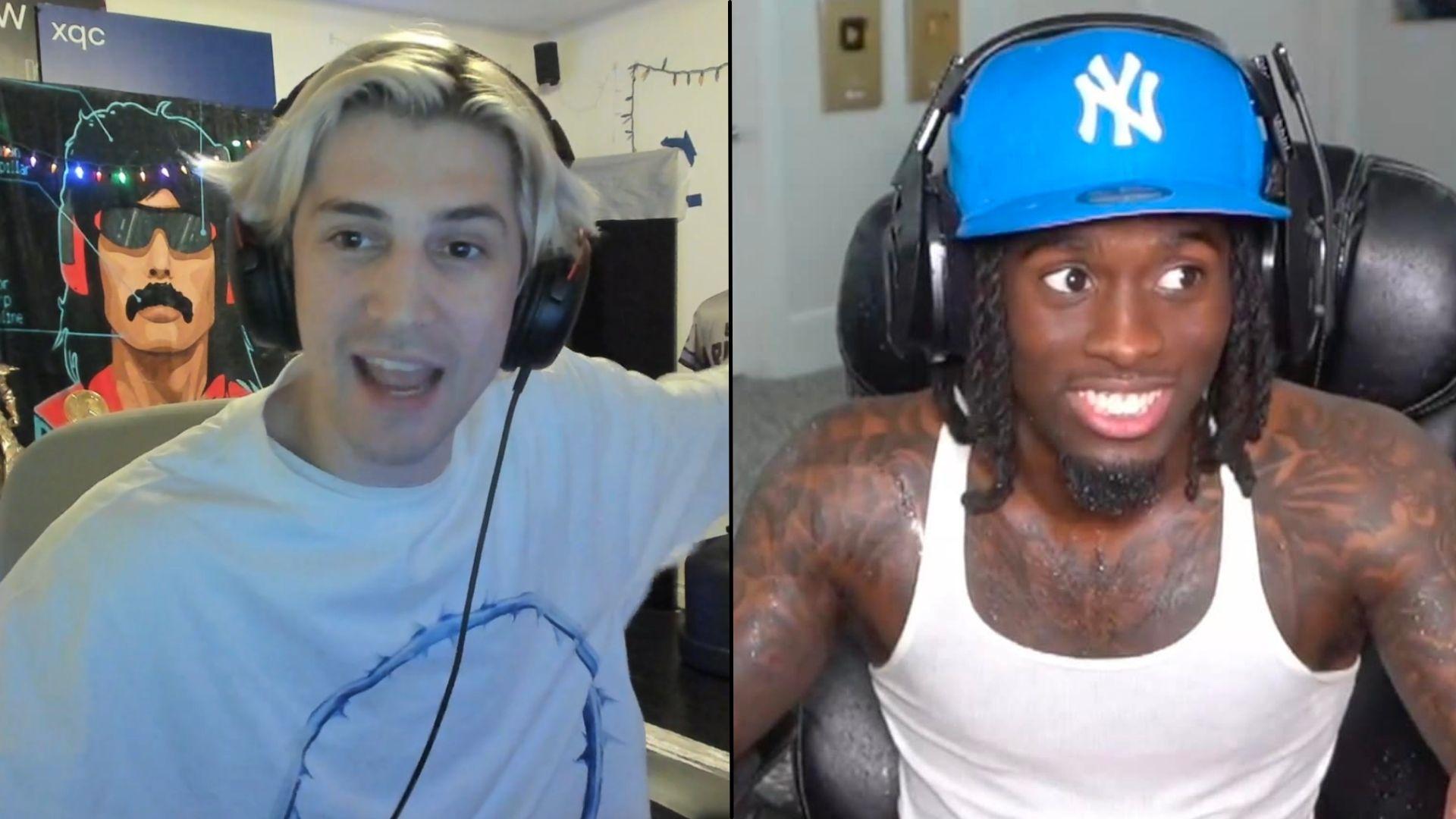 xQc and Kai Cenat side-by-side looking at camera