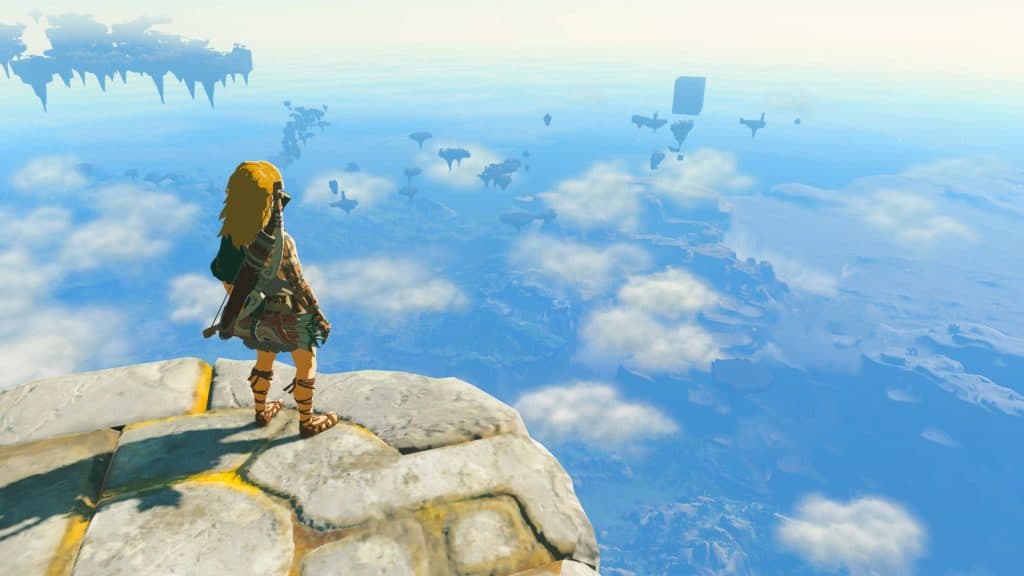 Zelda looking over the Sky Islands