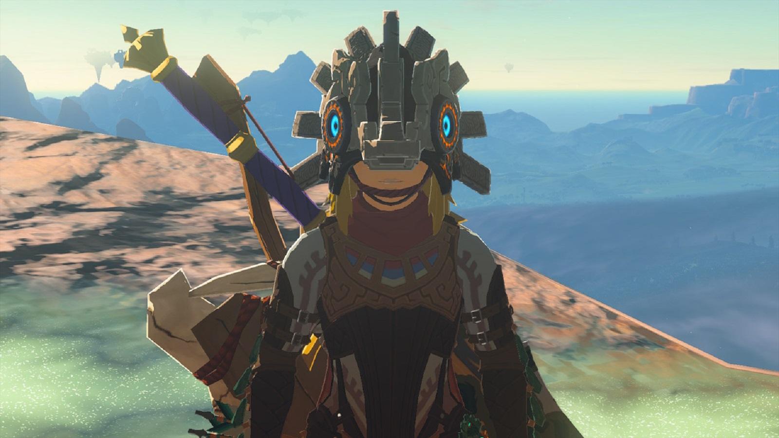 Link wearing the Vah Medoh Divine helm