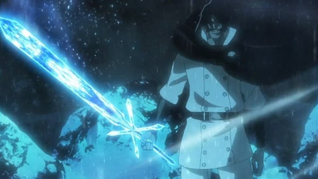 An image of Yhwach holding a new sword in Bleach