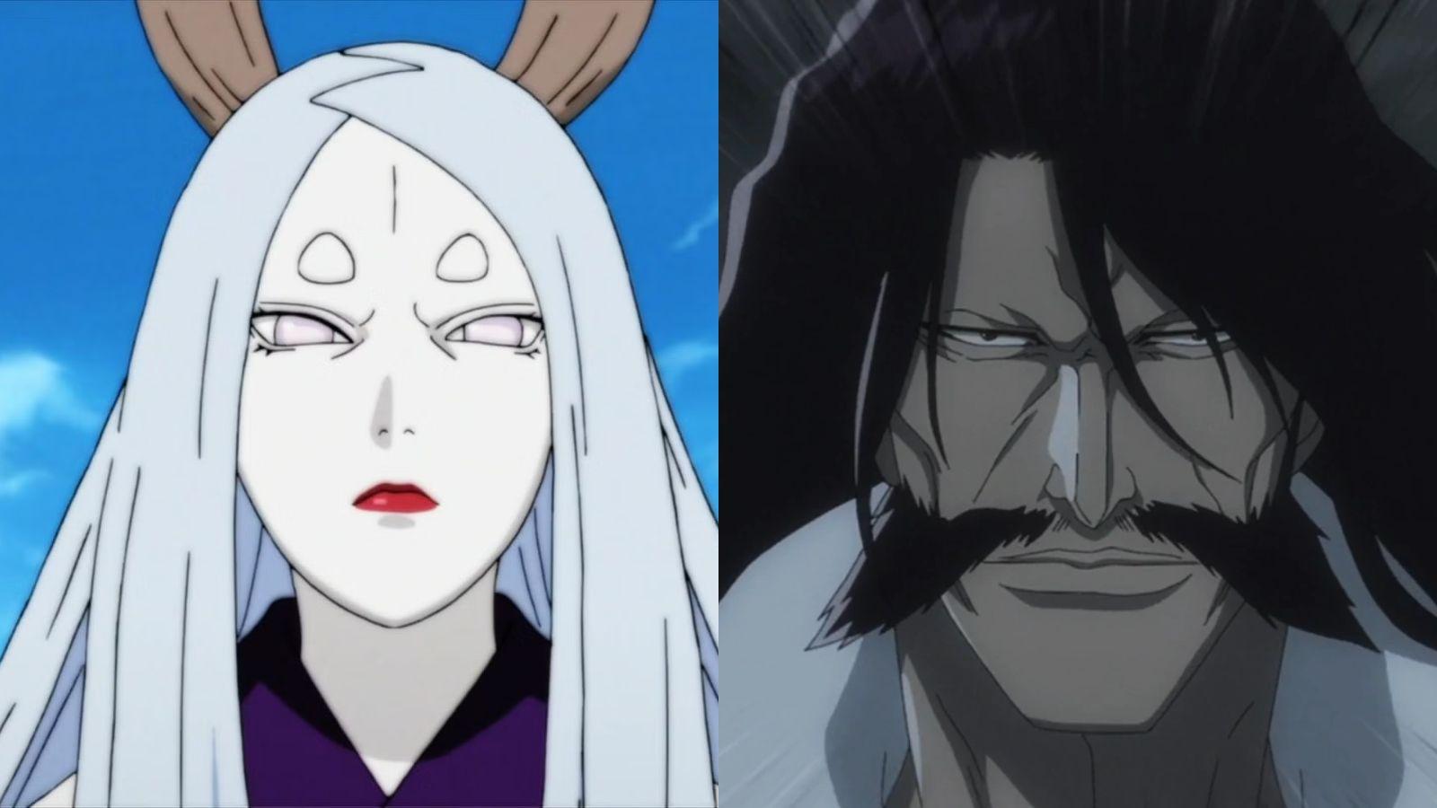 An image of Kaguya and Yhwach, final villain of Naruto and Bleach
