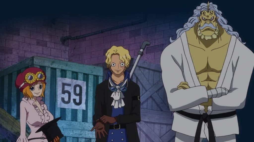 An image of the high-ranking members of the Revolutionary Army in One Piece
