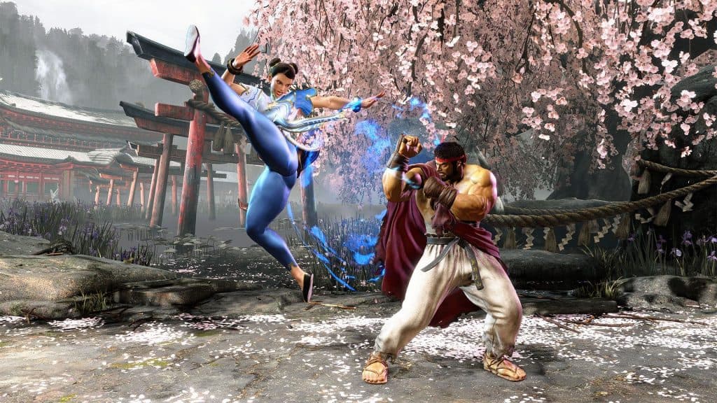 chun-li fighting ryu in street fighter 6 gameplay