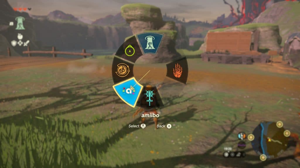 Scanning an Amiibo in Zelda Tears of the Kingdom
