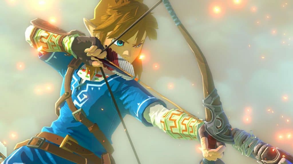 Link using a bow and arrow TOTK
