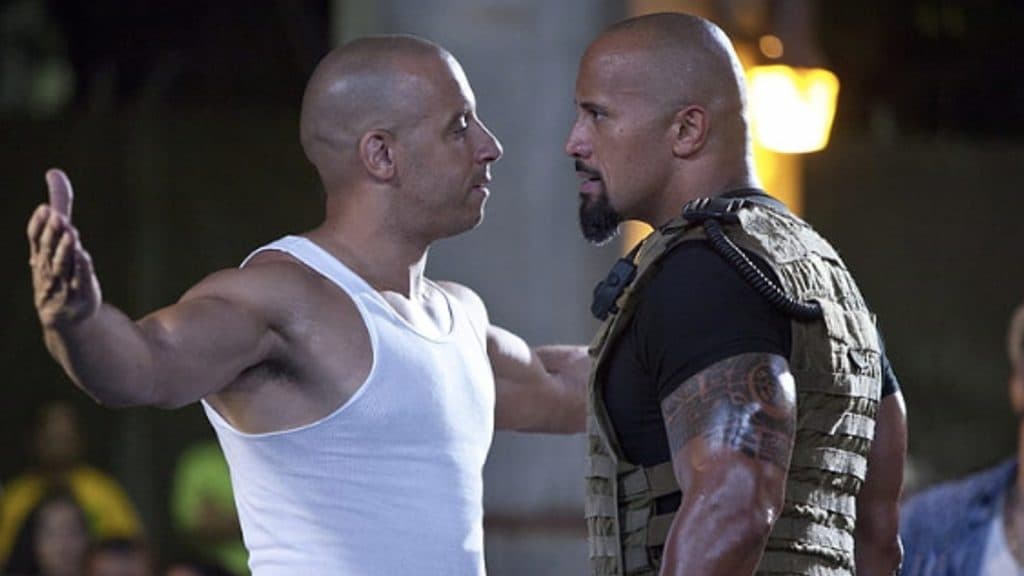 Vin Diesel and Dwayne Johnson face off in Fast Five