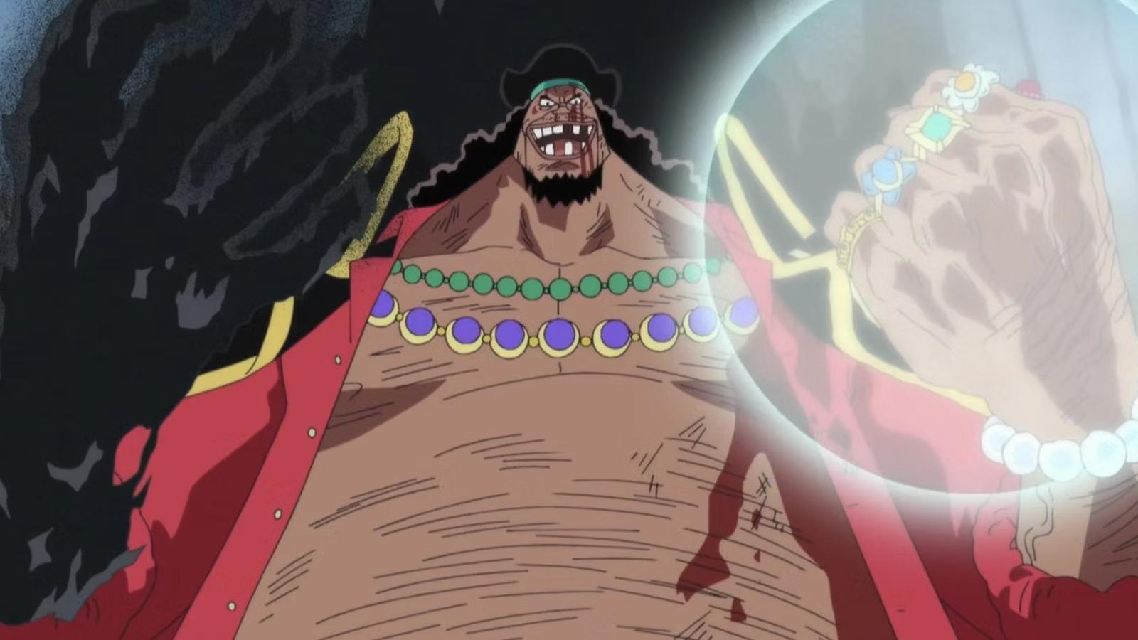An image featuring the powers of Blackbeard's devil fruits in One Piece