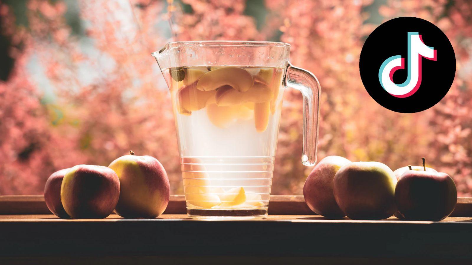 Apple juice in glass jug