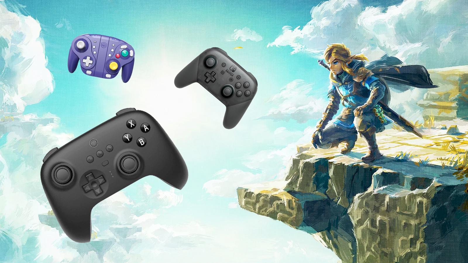 Tears of the Kingdom Zelda game with controllers falling from the sky