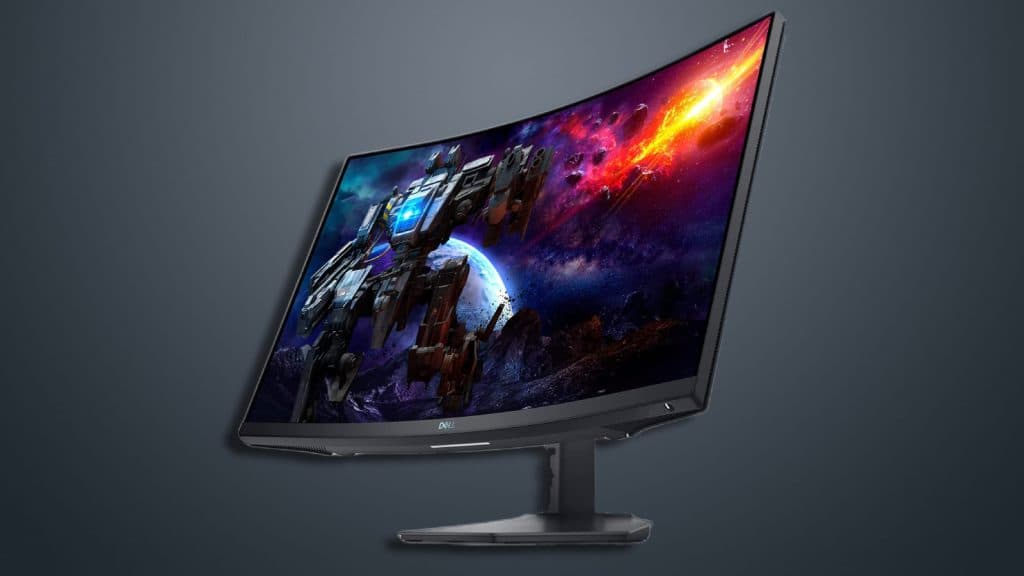 Dell S3222DGM 32-inch curved 4k monitor displayed on a dark background