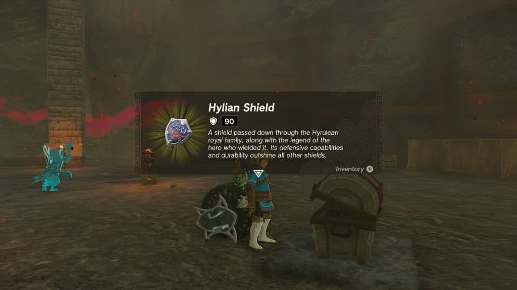 Hylian Shield in a treasure chest