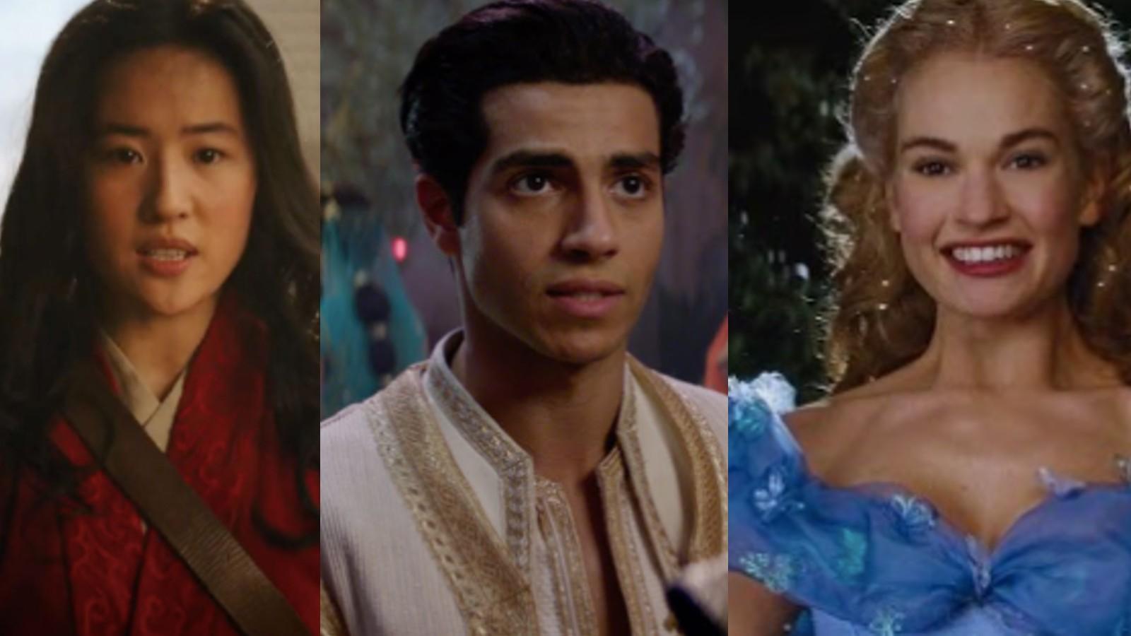 A mash up of the live-action Mulan, Aladdin, and Cinderella movies