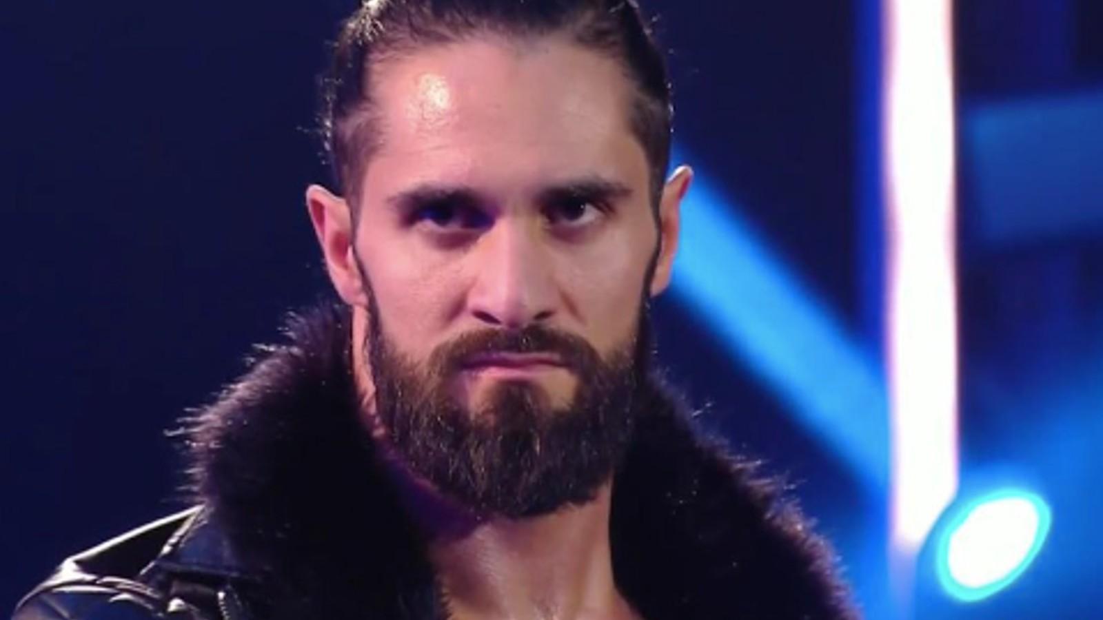 A close up of Seth Rollins before he wrestles during WWE Raw