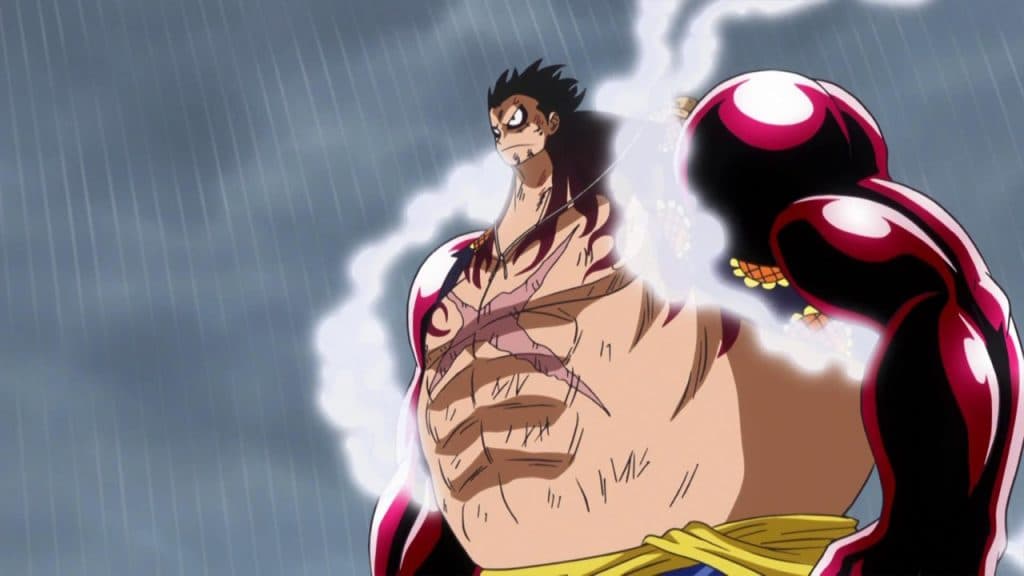 An image of Luffy, the strongest protagonist among One Piece, Bleach, and Naruto