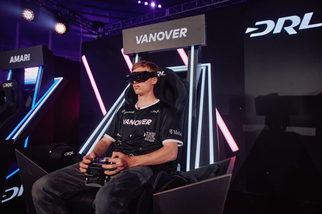 Alex Vanover competing in Drone Racing League