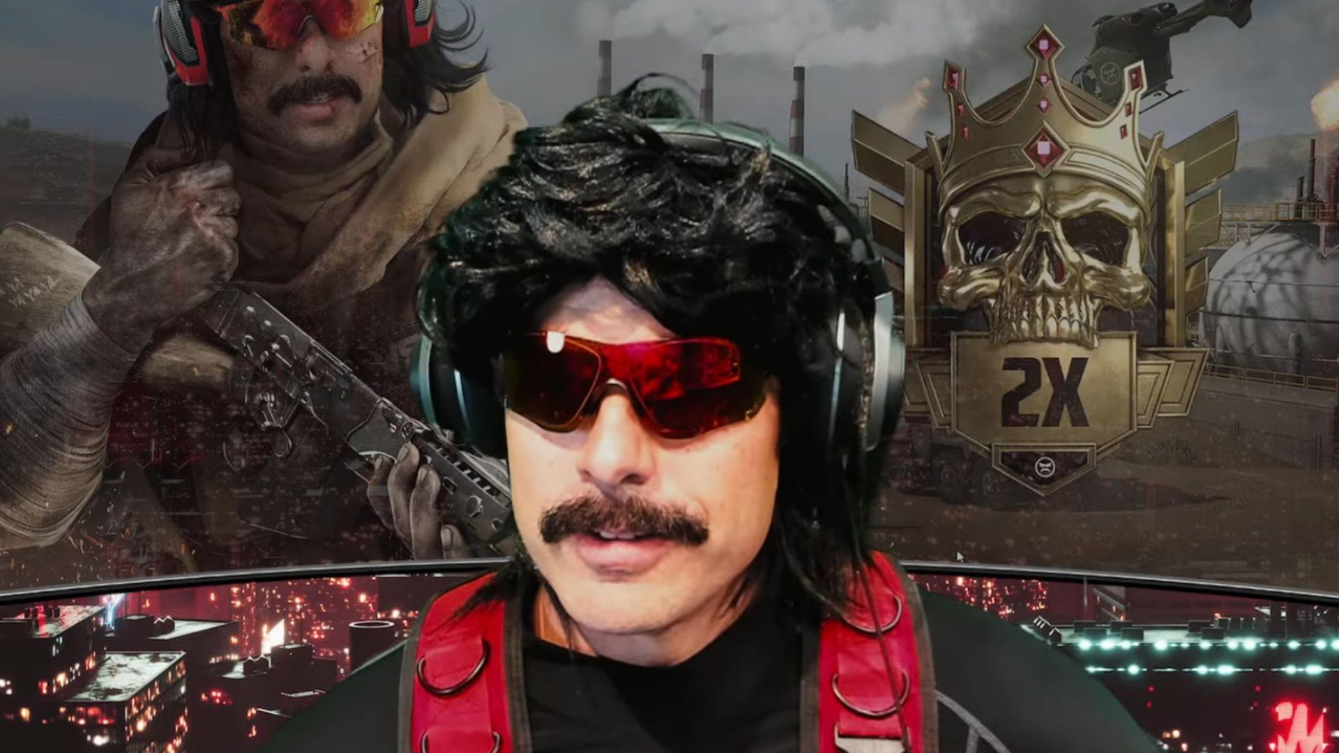Dr Disrespect sat in front of scrren with his own face on