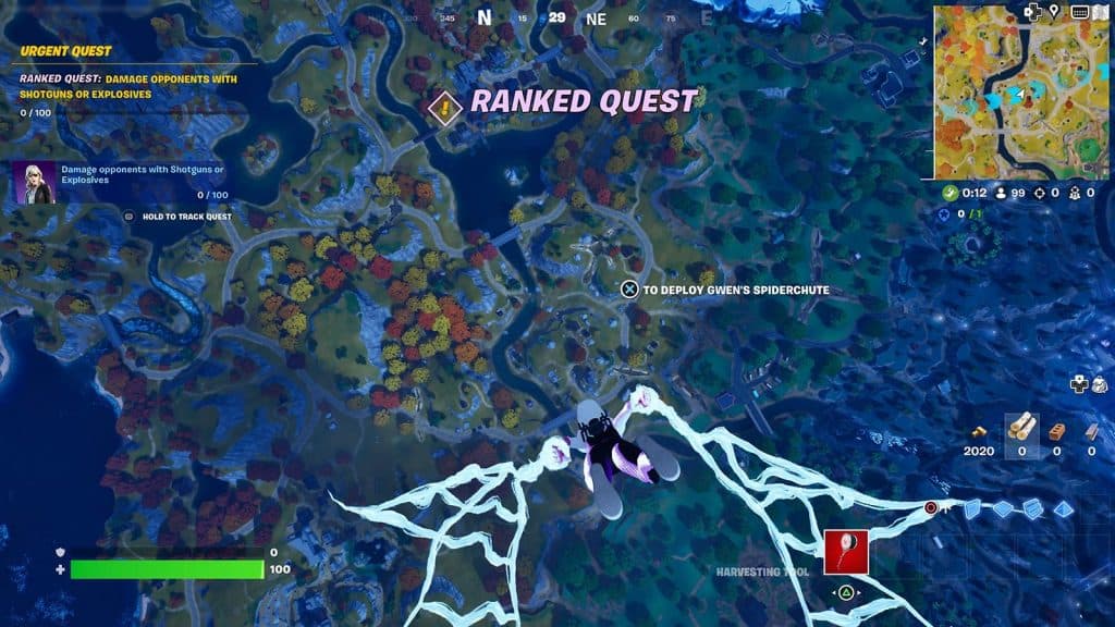 Fortnite Ranked Urgent Quest prompt during gameplay