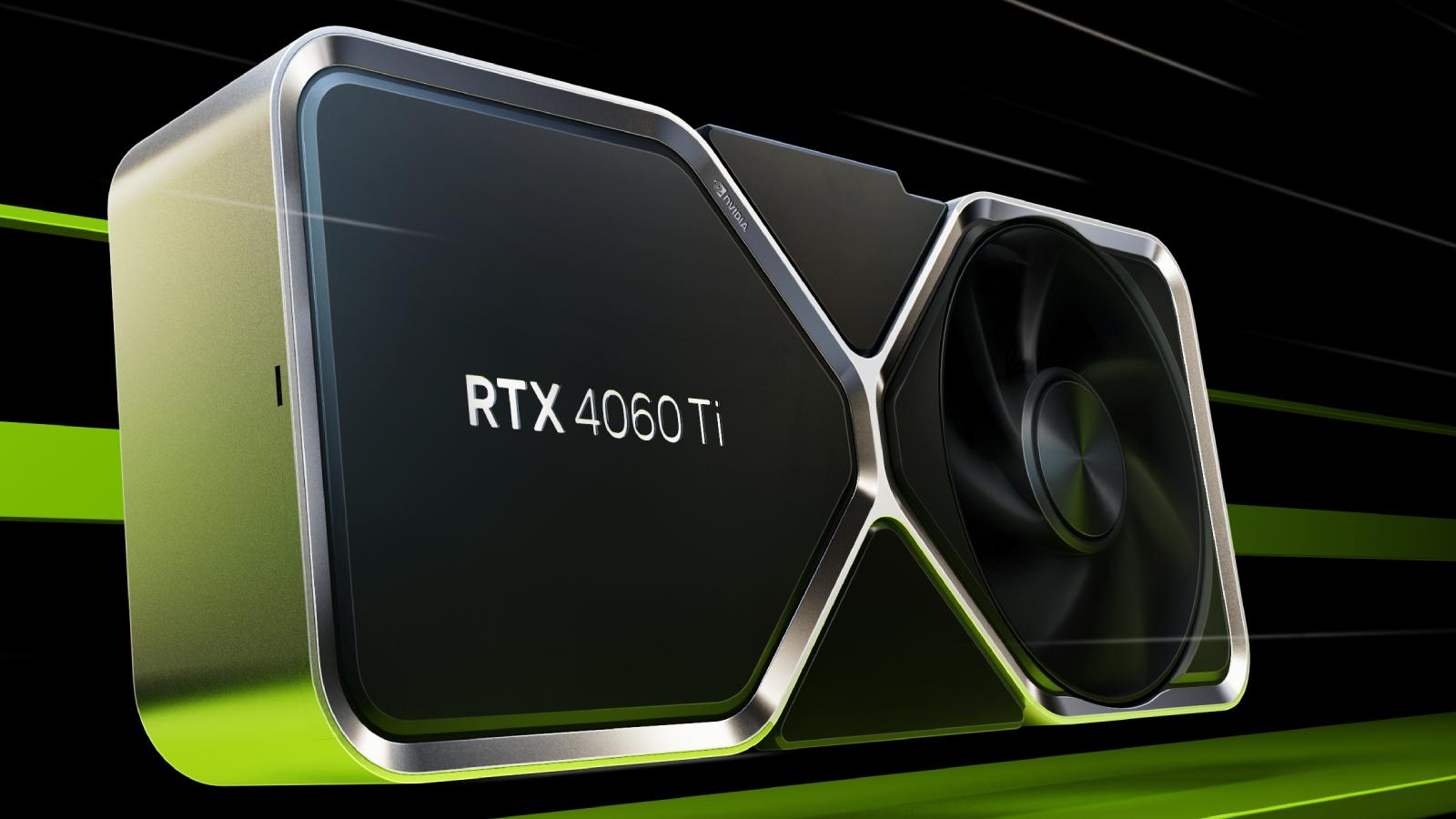 RTX 4060 Ti render on green background