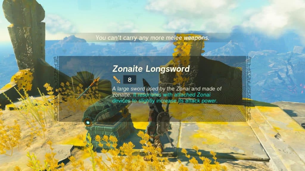 The Legend of Zelda Tears of the Kingdom Zonaite Longsword