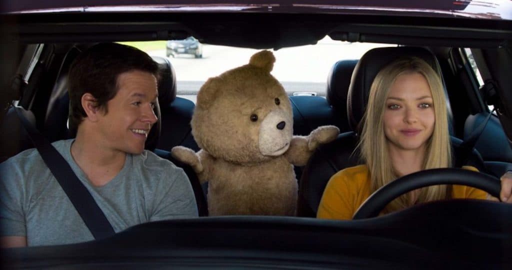 Amanda Seyfried and Mark Wahlberg in Ted 2