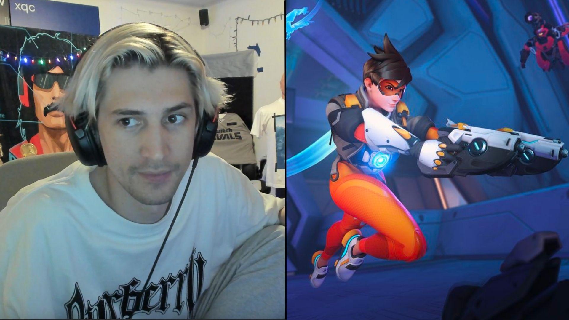 xQc side by side with Tracer in Overwatch 2