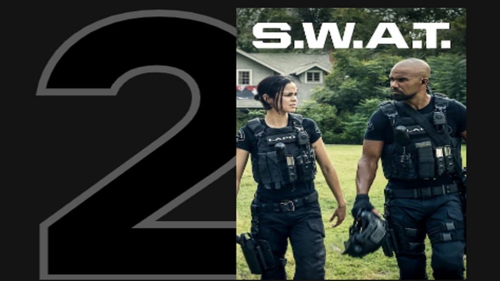 A screenshot of SWAT being number two on Netflix
