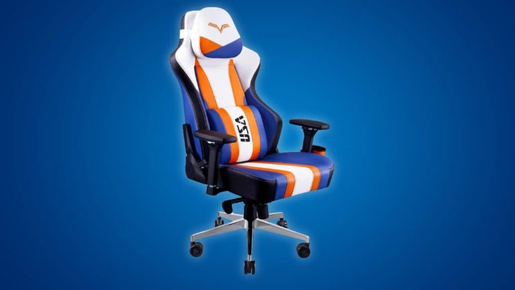 Image of the Cooler Master Caliber X2 Gaming Chair on a blue background.