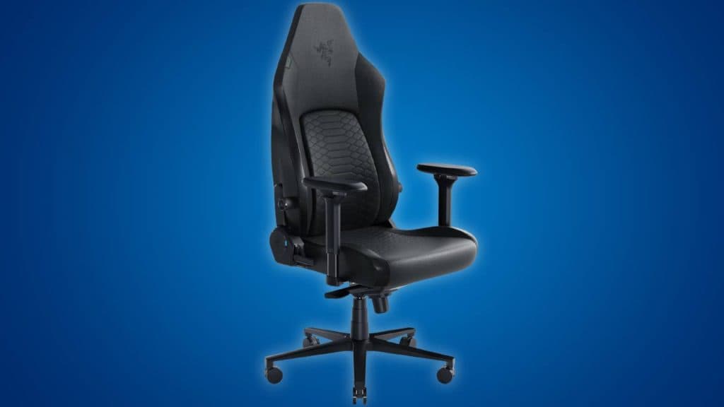 Image of the Razer Iskur V2 Gaming Chair on a blue background.