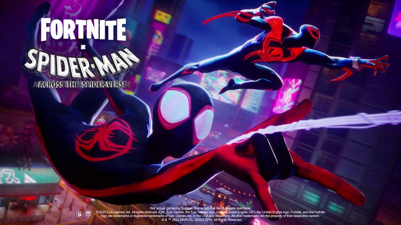 Fortnite Spider-Man Across the Spider-Verse collab loading screen