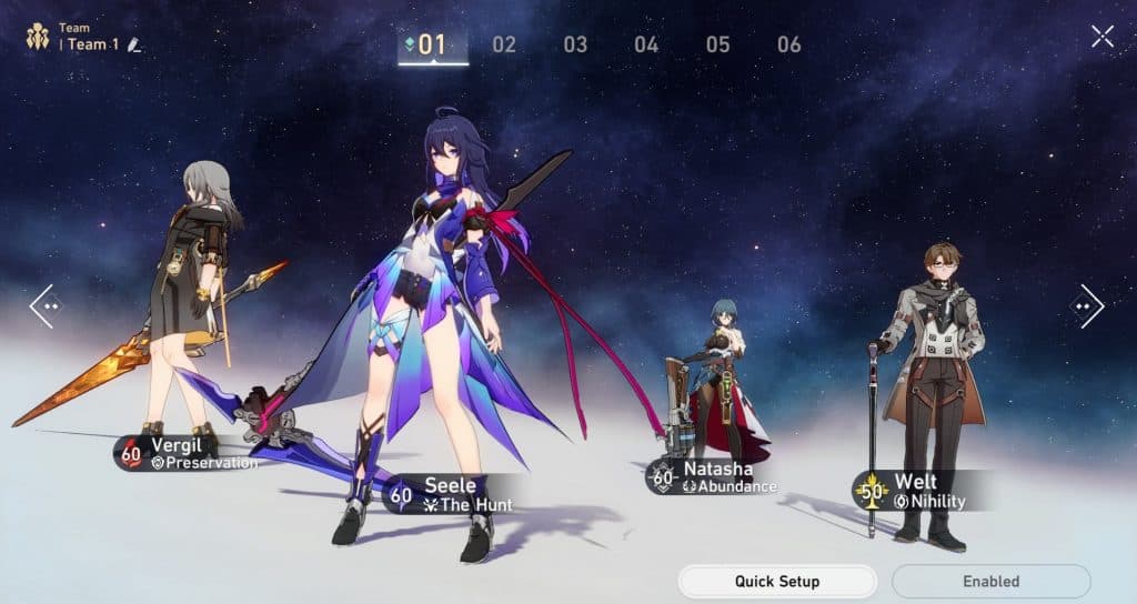 Screenshot of Best Team Comp for Simulated Universe World 3 in Honkai Star Rail