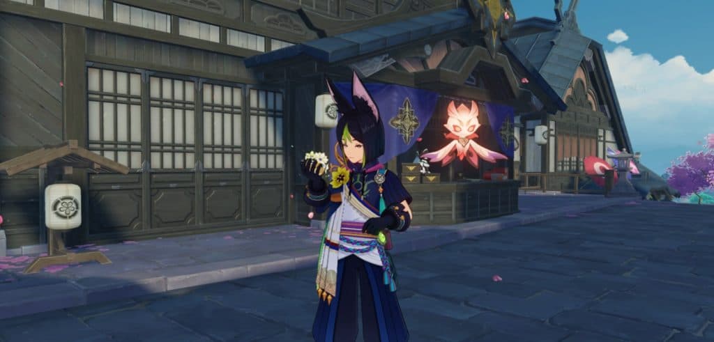A screenshot of Tighnari from Genshin Impact