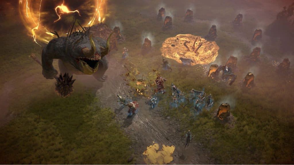 players fighting enemies in diablo 4
