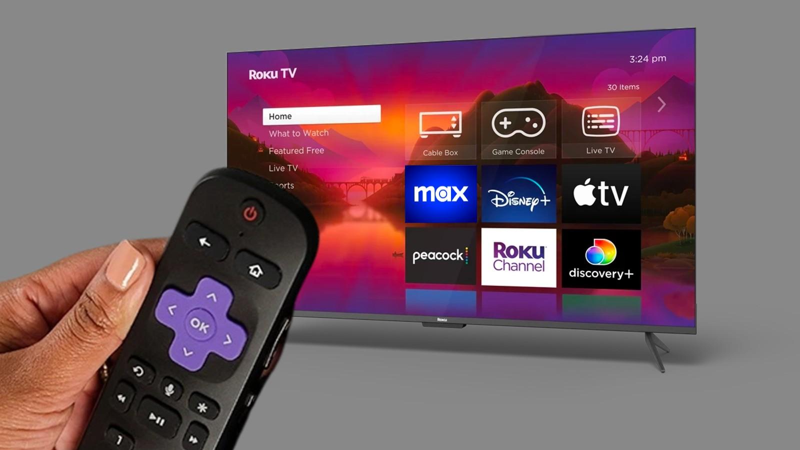 A Roku remote and the Max app on the Roku channel dashboard after the HBO Max update