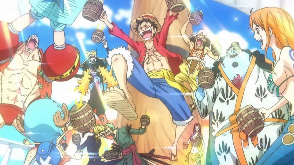 An image of all Straw Hat crew members in One Piece