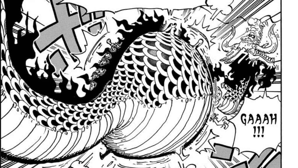An image of Luffy vs Kaido in One Piece