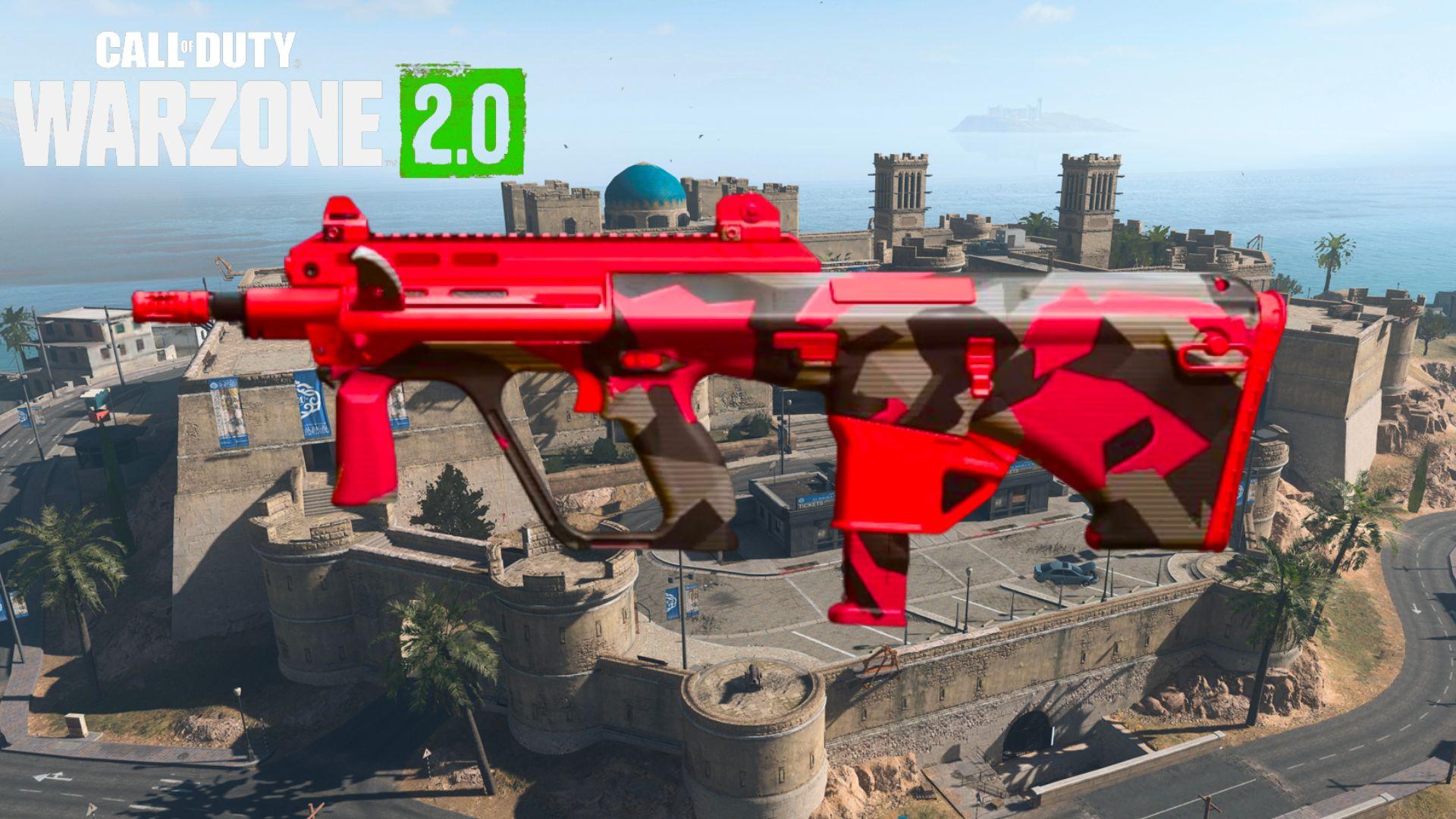 Red MX9 SMG in Warzone 2 on Al-Mazrah map