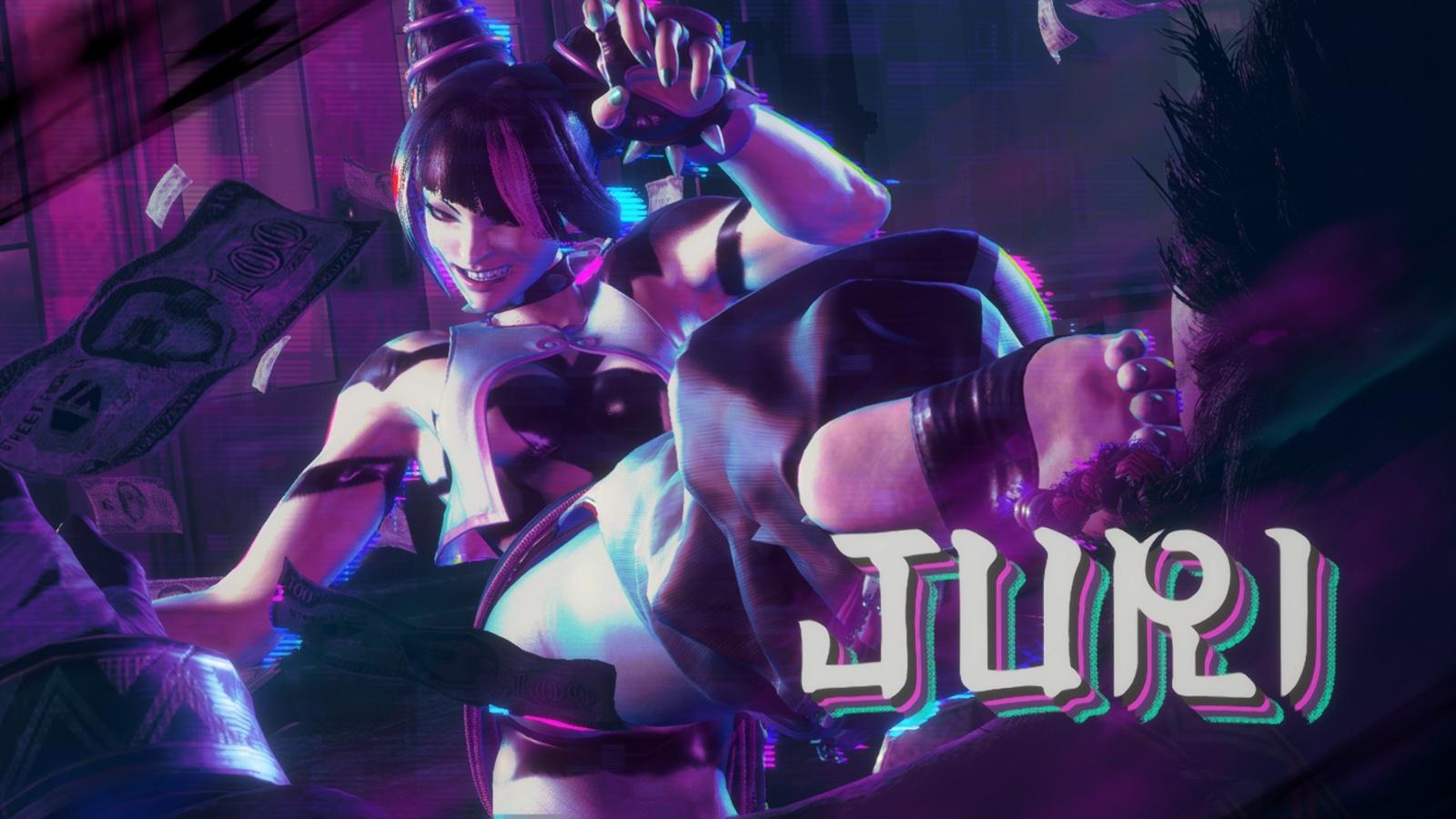 A screenshot of Juri from Street Fighter 6