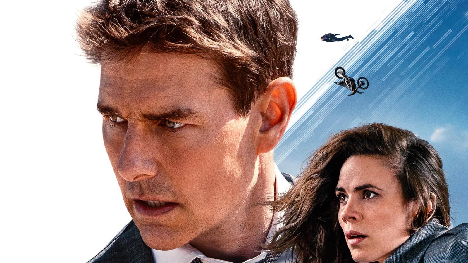 Tom Cruise and Haley Atwell on the poster for Mission: Impossible Dead Reckoning Part 1