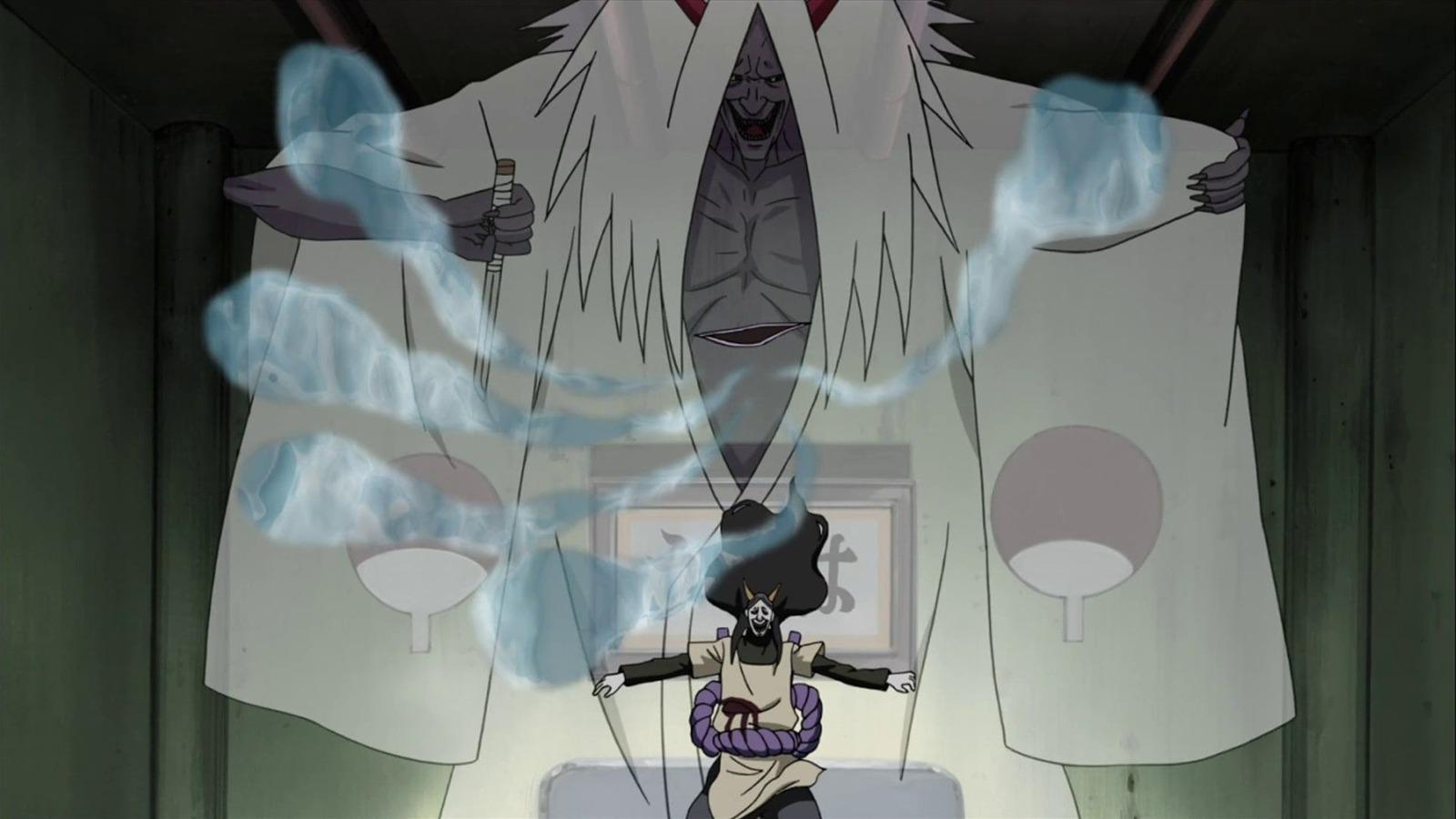 An image of Orochimaru using Forbidden Jutsu in Naruto