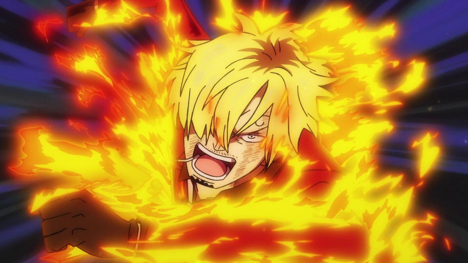 An image of Sanji's Diable Jambe in One Piece