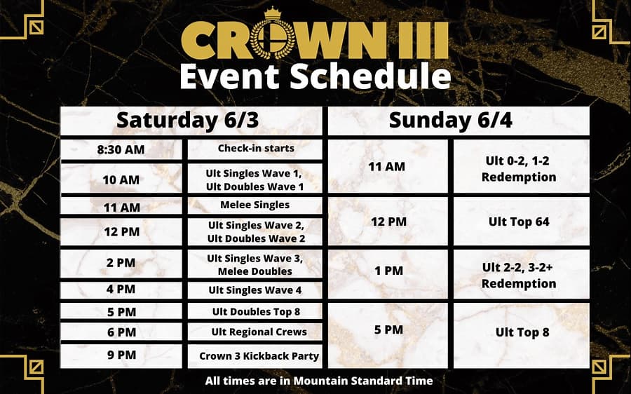 smash ultimate crown schedule
