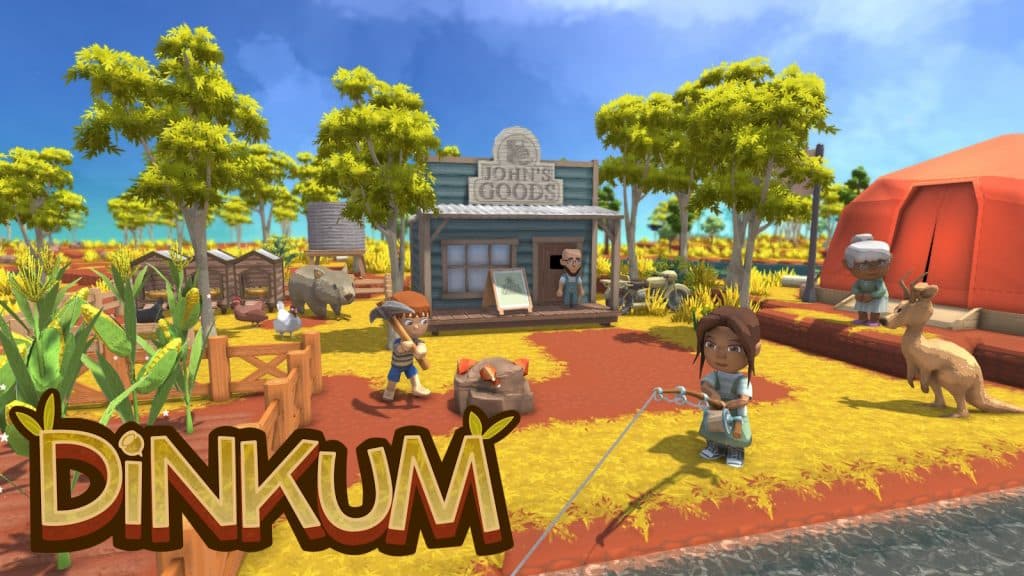 Official promotional art for Dinkum with logo in bottom left corner.