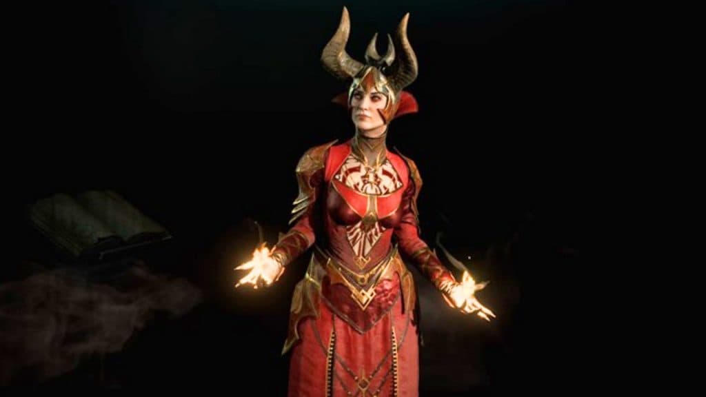 Alchemist in Diablo 4 wielding fire