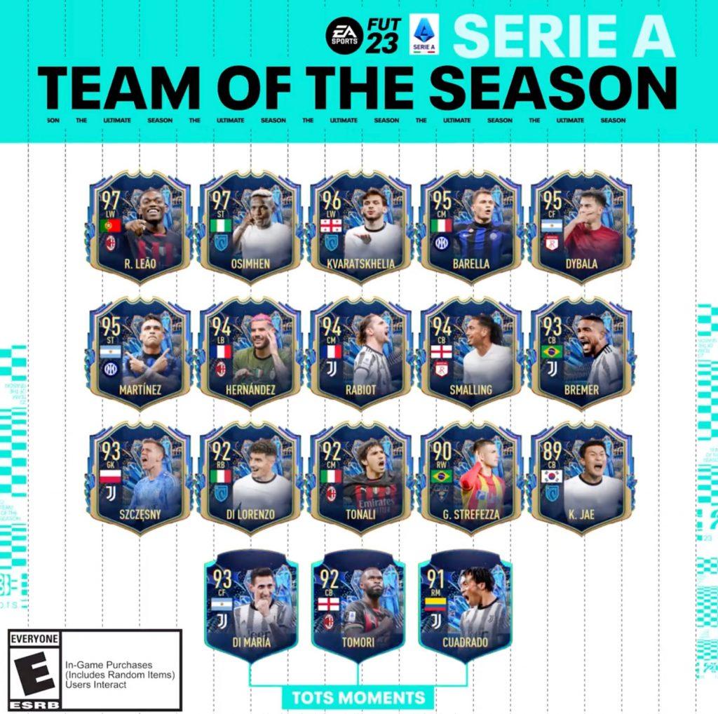 The full FIFA 23 Serie A TOTS team.