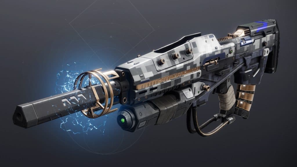 The No Time to Explain exotic pulse rifle from Destiny 2.