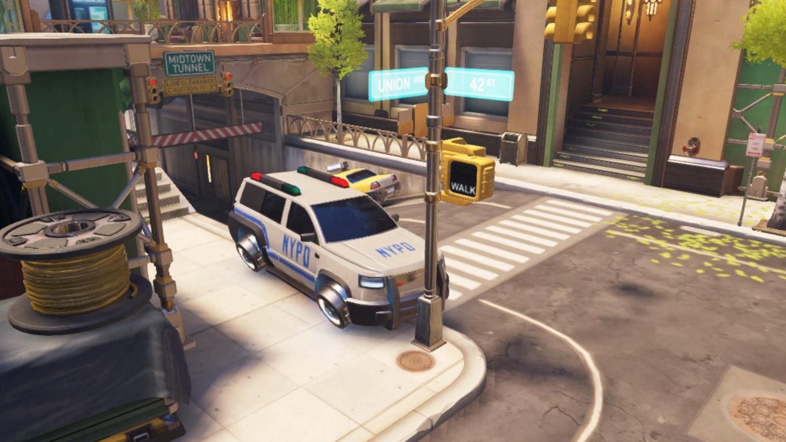 police car on overwatch map