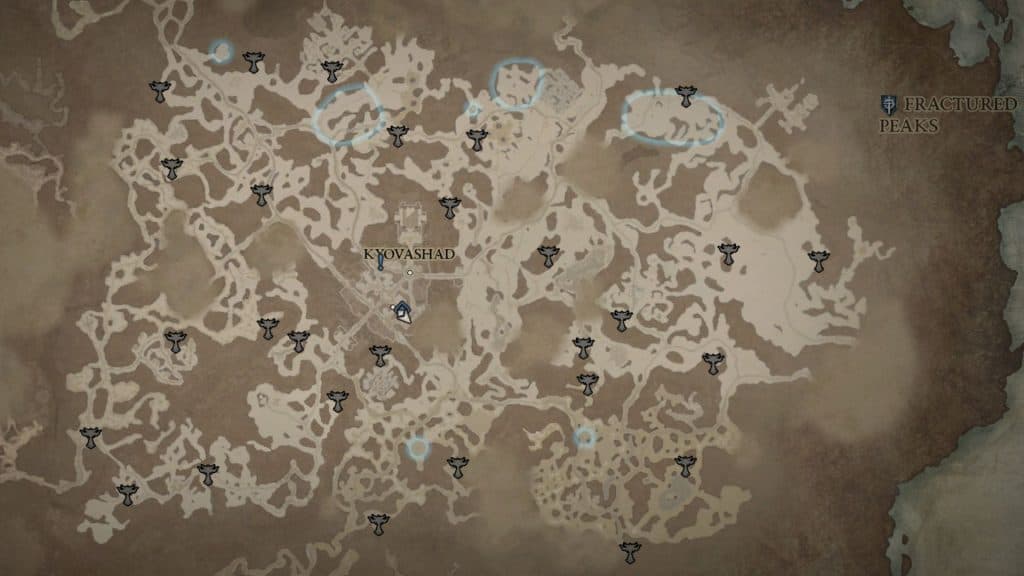 Altars of Lilith locations Fractured Peaks