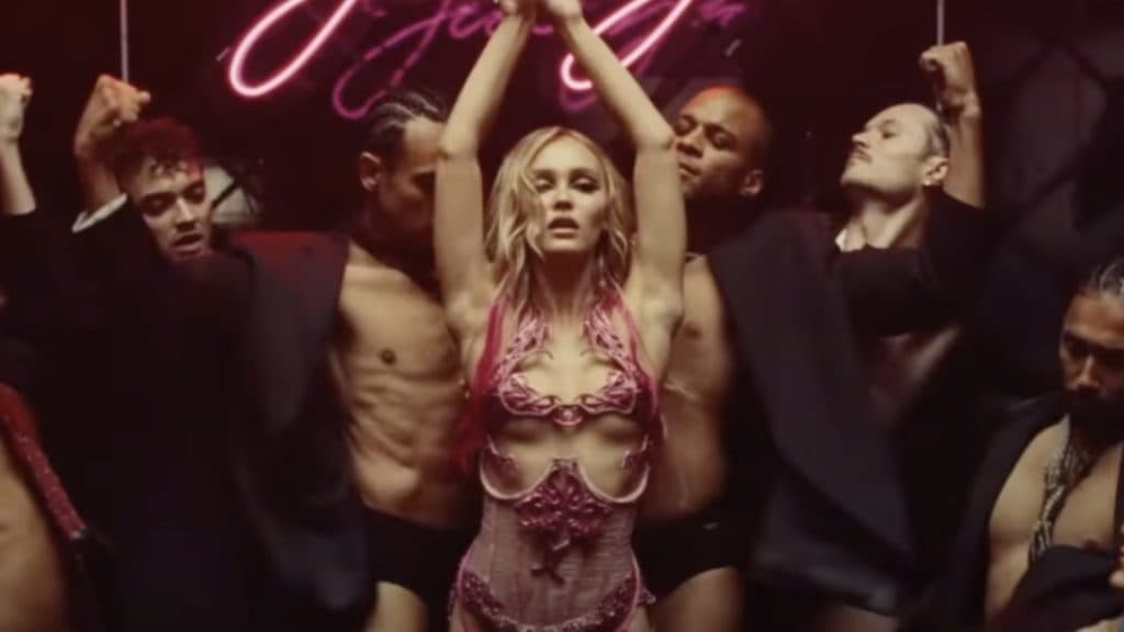 Lily Rose-Depp shoots a music video as Jocelyn in The Idol