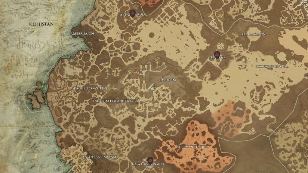 Kehjistan Stronghold locations in Diablo 4