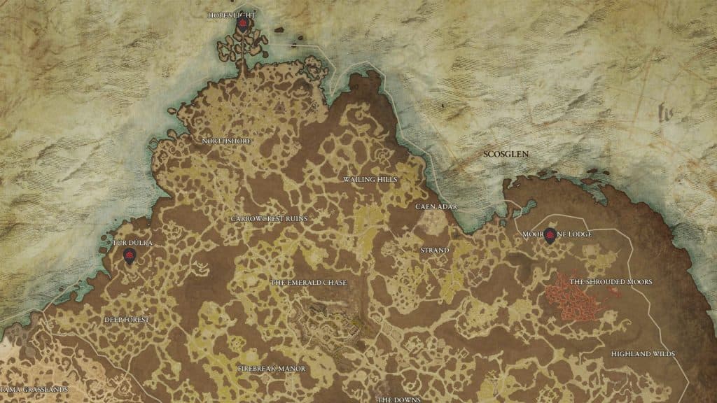 Scosglen Stronghold locations in Diablo 4